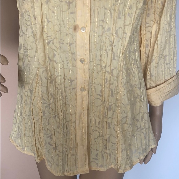 Yellow sequins blouse. Size 16w - Picture 3 of 4